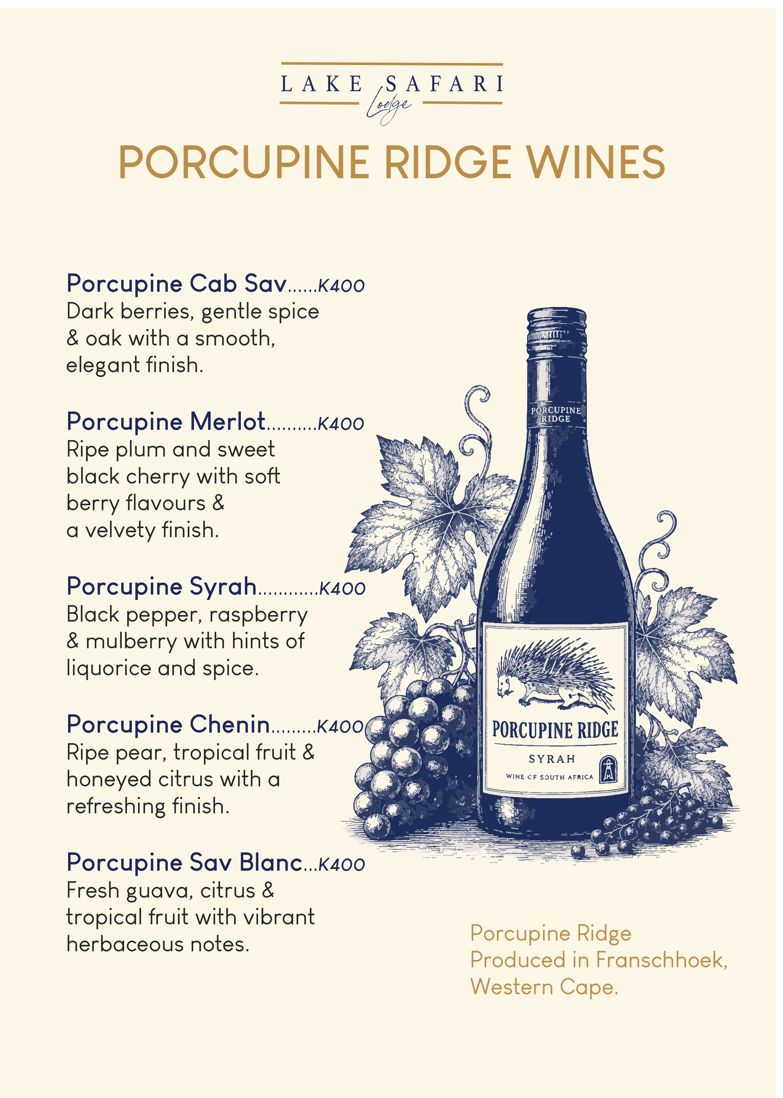 Wine Menu